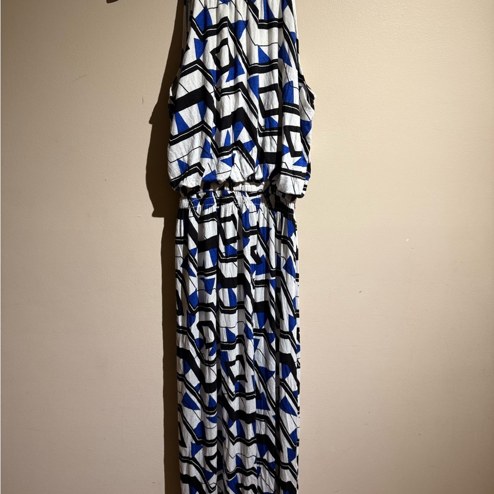 Geometric Patterned Halter Dress - image 6